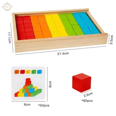 Bộ khối xây dựng gỗ Stacker Playset tương tác, quà tặng Giáng sinh, giáo dục sáng tạo, an toàn không độc hại 3