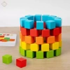 Bộ khối xây dựng gỗ Stacker Playset tương tác, quà tặng Giáng sinh, giáo dục sáng tạo, an toàn không độc hại 9