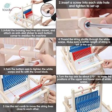 Bộ Khung Đan Đồ Chơi Gỗ Truyền Thống - Máy Dệt Thủ Công, Đồ Chơi Giáo Dục, Quà Tặng Trẻ Em
