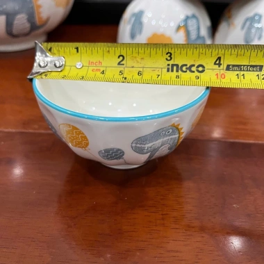 Bộ KHỦNG LONG lẻ món tô chén dĩa vân sọc dày dặn họa tiết dễ thương men sáng đẹp 20.000đ 2
