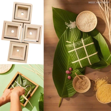 Bộ Khuôn Gói Bánh Chưng Thông Minh Gỗ Tự Nhiên 10‑20cm Đa Kích Thước Tiện Lợi Ưu Đãi 20.196đ