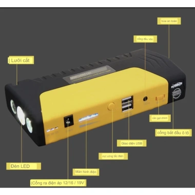 Bộ kích bình cứu hộ ô tô 12V dung lượng cao - Sạc dự phòng, 950k, bảo vệ xe 9