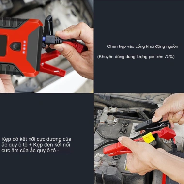 Bộ Kích điện Khẩn Cấp Xe Hơi Cao Cấp Dung Lượng Cao Đa Năng Sạc Dự Phòng Đèn LED SJ95 Giá Ưu Đãi 475k 6