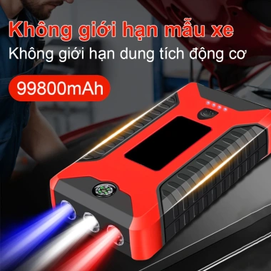 Bộ Kích điện Khẩn Cấp Xe Hơi Cao Cấp SJ95 - Dung Lượng Cao Đa Năng Sạc Dự Phòng Đèn LED Giá 475k