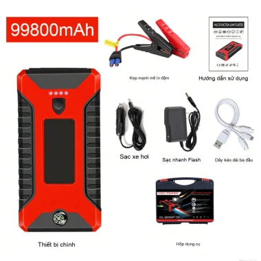 Bộ Kích điện Khẩn Cấp Xe Hơi Cao Cấp SJ95 - Dung Lượng Cao Đa Năng Sạc Dự Phòng Đèn LED Giá 475k