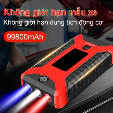 Bộ Kích Điện Khẩn Cấp Xe Hơi SJ95 - Dung Lượng Cao, Đa Năng, Sạc Dự Phòng, LED 6
