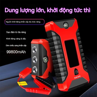 Bộ Kích Điện Khẩn Cấp Xe Hơi SJ95 - Dung Lượng Cao, Đa Năng, Sạc Dự Phòng, LED 8