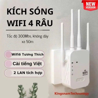 Bộ Kích Sóng WiFi 6 K26 - 4 Antenna, 2 Cổng, Tốc Độ 300Mbps, Phát Xuyên Tường, Kết Nối Xa, Tiếng Việt, Giá 95.000 2