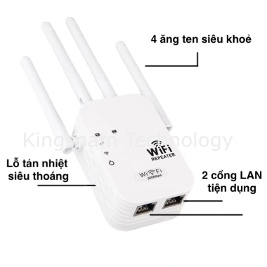 Bộ Kích Sóng WiFi 6 K26 - 4 Antenna, 2 Cổng, Tốc Độ 300Mbps, Phát Xuyên Tường, Kết Nối Xa, Tiếng Việt, Giá 95.000 4
