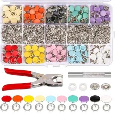Bộ kìm bấm khuy cúc áo đa năng, hộp 100 chi tiết cúc áo đủ màu - Giá chỉ 22.000₫
