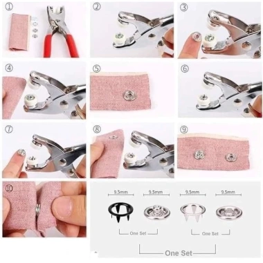 Bộ kìm bấm khuy cúc áo đa năng, hộp 100 chi tiết cúc áo đủ màu - Giá chỉ 22.000₫