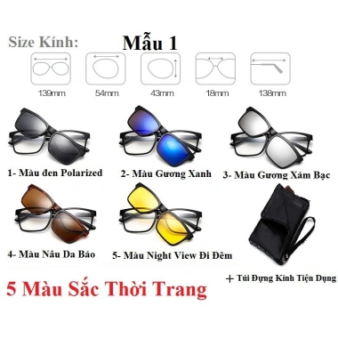 Bộ kính thể thao 5in1 Hít Nam Châm 2.202A, gọng chắc, giảm giá 70k, bảo vệ mắt