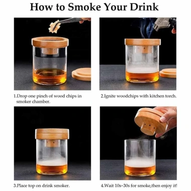 Bộ Kit Hút Khói Cocktail Gỗ - Đồ Gửi Khói Đồ Uống, Chip Gỗ cho Whisky, Bourbon, Wine, Giá ưu đãi 252.153₫