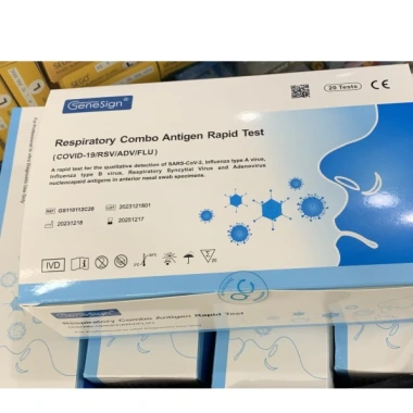 Bộ kit test nhanh 5 trong 1 GeneSign Respiratory Combo - Phát hiện CO.VID-19, RSV, ADV, FLU chỉ 59.750₫ 3 Bộ kit test nhanh 5 trong 1 GeneSign Respiratory Combo - Phát hiện CO.VID-19, RSV, ADV, FLU chỉ 59.750₫ 3