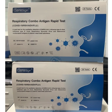 Bộ kit test nhanh 5 trong 1 GeneSign Respiratory Combo - Phát hiện CO.VID-19, RSV, ADV, FLU chỉ 59.750₫ 4 Bộ kit test nhanh 5 trong 1 GeneSign Respiratory Combo - Phát hiện CO.VID-19, RSV, ADV, FLU chỉ 59.750₫ 4