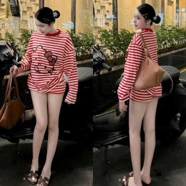 Bộ Kitty Kẻ Sọc 2 Món Chất Borip Siu Cưng - Giá ưu đãi 150k tại Minnie Shop 3 Bộ Kitty Kẻ Sọc 2 Món Chất Borip Siu Cưng - Giá ưu đãi 150k tại Minnie Shop 3