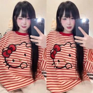 Bộ Kitty Kẻ Sọc 2 Món Chất Borip Siu Cưng - Giá ưu đãi 150k tại Minnie Shop