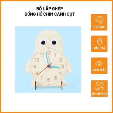 Bộ lắp ghép đồng hồ chim cánh cụt - Đồ chơi giáo dục STEM thông minh cho tiểu học, giảm giá mạnh 2