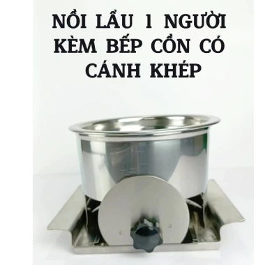 Bộ lẩu 1 người lẩu cô đơn cải tiến - cánh khép, tăng giảm nhiệt, ngăn tiếp cồn, tiện lợi an toàn - Giá ưu đãi 115.000₫ 4