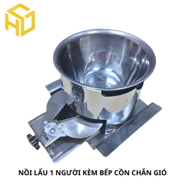 Bộ lẩu 1 người lẩu cô đơn cải tiến - cánh khép, tăng giảm nhiệt, ngăn tiếp cồn, tiện lợi an toàn - Giá ưu đãi 115.000₫ 5