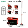 Bộ Lau Dáng Bầu - Cây Lau Xoay 360 độ Lồng Vắt Tháo Rời, 2 bánh xe linh hoạt - 219.000đ 2