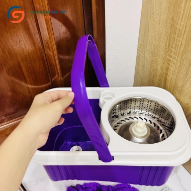 Bộ lau nhà Hưng Huê cao cấp xô bánh xe, lồng inox quay 360 độ, kèm 2 đầu lau, giá 94.900₫ 7