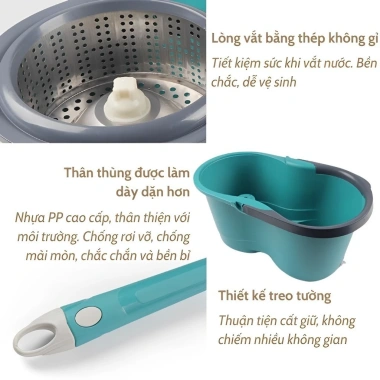 Bộ Lau Nhà Thông Minh Tự Vắt, Đầu Xoay 360, Bàn Xoay Sắt - Tiện Lợi, Giá 132k 8 Bộ Lau Nhà Thông Minh Tự Vắt, Đầu Xoay 360, Bàn Xoay Sắt - Tiện Lợi, Giá 132k 8