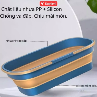 Bộ Lau Nhà Xô Gấp Gọn Thông Minh - Bàn Lau 42cm, Cây Lau Tự Vắt 360° Siêu Nhanh 3