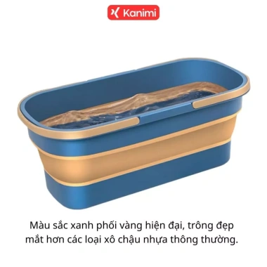 Bộ Lau Nhà Xô Gấp Gọn Thông Minh - Bàn Lau 42cm, Cây Lau Tự Vắt 360° Siêu Nhanh 4