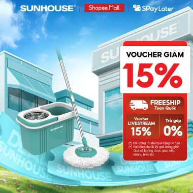 Bộ lau nhà xoay 360 độ KS-CL330S tự vắt inox chống gỉ chính hãng 412.000 VND