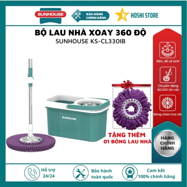 Bộ lau nhà xoay 360° Sunhouse KS-CL330IB / Happy Time KH-CL330S - Giá chỉ 285.000₫, giảm tới 19% 2