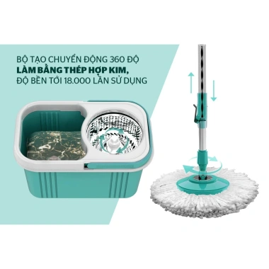 Bộ lau nhà xoay 360° Sunhouse KS-CL330IB / Happy Time KH-CL330S - Giá chỉ 285.000₫, giảm tới 19% 4