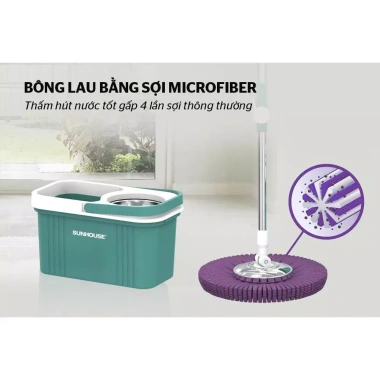 Bộ lau nhà xoay 360° Sunhouse KS-CL330IB / Happy Time KH-CL330S - Giá chỉ 285.000₫, giảm tới 19% 8