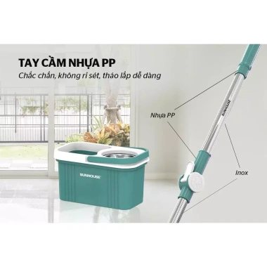 Bộ lau nhà xoay 360° Sunhouse KS-CL330IB / Happy Time KH-CL330S - Giá chỉ 285.000₫, giảm tới 19% 9