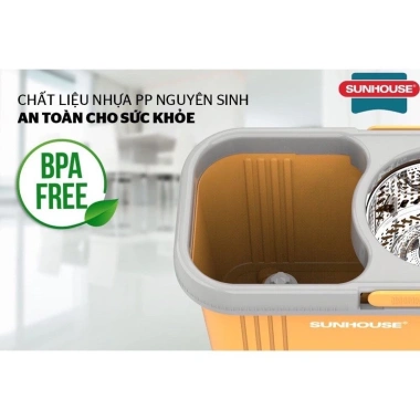 Bộ lau nhà xoay 360 SUNHOUSE KS-CL350PO - Độ bám mạnh, giá ưu đãi 359.000₫