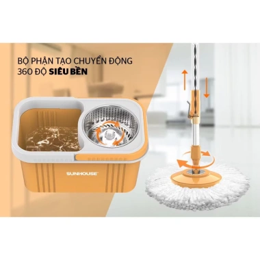 Bộ lau nhà xoay 360 SUNHOUSE KS-CL350PO - Độ bám mạnh, giá ưu đãi 359.000₫