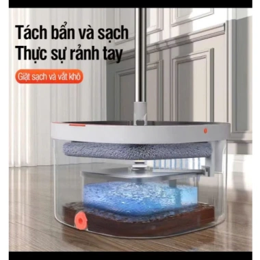 Bộ lau sàn xoay 360 có vòi xả nước, cây lau tự vắt + xô đựng nước bẩn - Giá ưu đãi 289.000₫