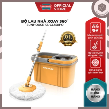 Bộ Lau Xoay 360 SUNHOUSE KS-CL350PO Thùng Tự Vắt Lồng Inox Chống Gỉ 361.000đ