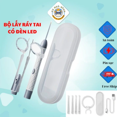 Bộ Lấy Ráy Tai Cao Cấp LED - An Toàn, Dễ Dùng, Thiết Kế Trẻ Em, Giá chỉ 165.000 VND
