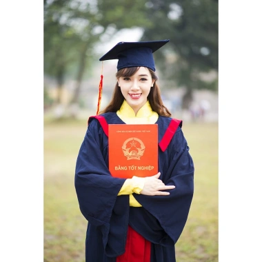Bộ lễ phục áo mũ cử nhân tốt nghiệp đa size, xanh than vạt đỏ- Giá ưu đãi 150.000₫ 4