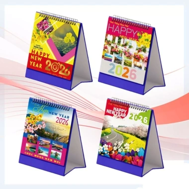 Bộ Lịch Để Bàn 2.026 Happy New Year - Quà Tết Sang Trọng 16,4x18,9, Giá 52.000₫