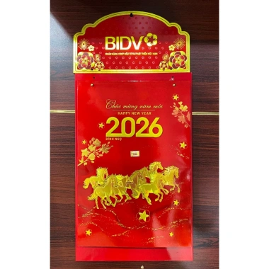 Bộ Lịch Ngân Hàng BIDV 26x38cm - Lịch Tết 2.026 Treo Tường Giá Ưu Đãi 280.000 VNĐ 2