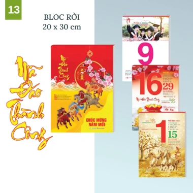 Bộ lịch Tết 20x30 treo tường Xuân Bình Ngọ 2.026 - Con Ngựa Bloc Siêu Đại, chỉ 119.000 VND