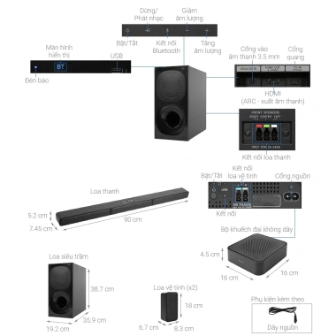 Bộ Loa Thanh Sony HT-S40R 5.1 600W + S350 2.1 - Chính Hãng, Bảo hành 12 Tháng, Giá ưu đãi 7,590,000₫ 6