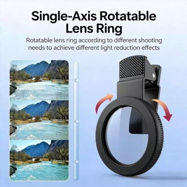 Bộ lọc CPL 49mm-52mm cho điện thoại - Loại bỏ phản chiếu, kẹp xoay trong suốt 3