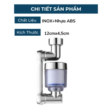 Bộ Lọc Nước Tại Vòi Tăng Áp Xoay 360 Độ - Đầu Lọc Đa Năng Tiết Kiệm Giá 16.500 VNĐ
