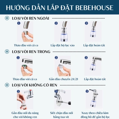 Bộ Lọc Nước Tại Vòi Tăng Áp Xoay 360 Độ - Đầu Lọc Đa Năng Tiết Kiệm Giá 16.500 VNĐ 9 Bộ Lọc Nước Tại Vòi Tăng Áp Xoay 360 Độ - Đầu Lọc Đa Năng Tiết Kiệm Giá 16.500 VNĐ 9