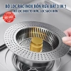 Bộ lọc rác bồn rửa bát inox 304 3 trong 1 – chống mùi, chặn côn trùng, nút chặn nước, khay lọc