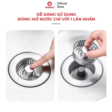 Bộ Lọc Rác Rửa Bát Modeco - Thép 304, Thoát Nước Nhanh, Chống Tắc, Ngăn Mùi Hôi, Côn Trùng 7