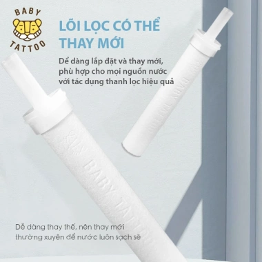 Bộ Lõi Lọc PP Type A Thay Thế Vòi Sen Tắm Lọc Nước Khử Clo BABY TATTOO 250k 6